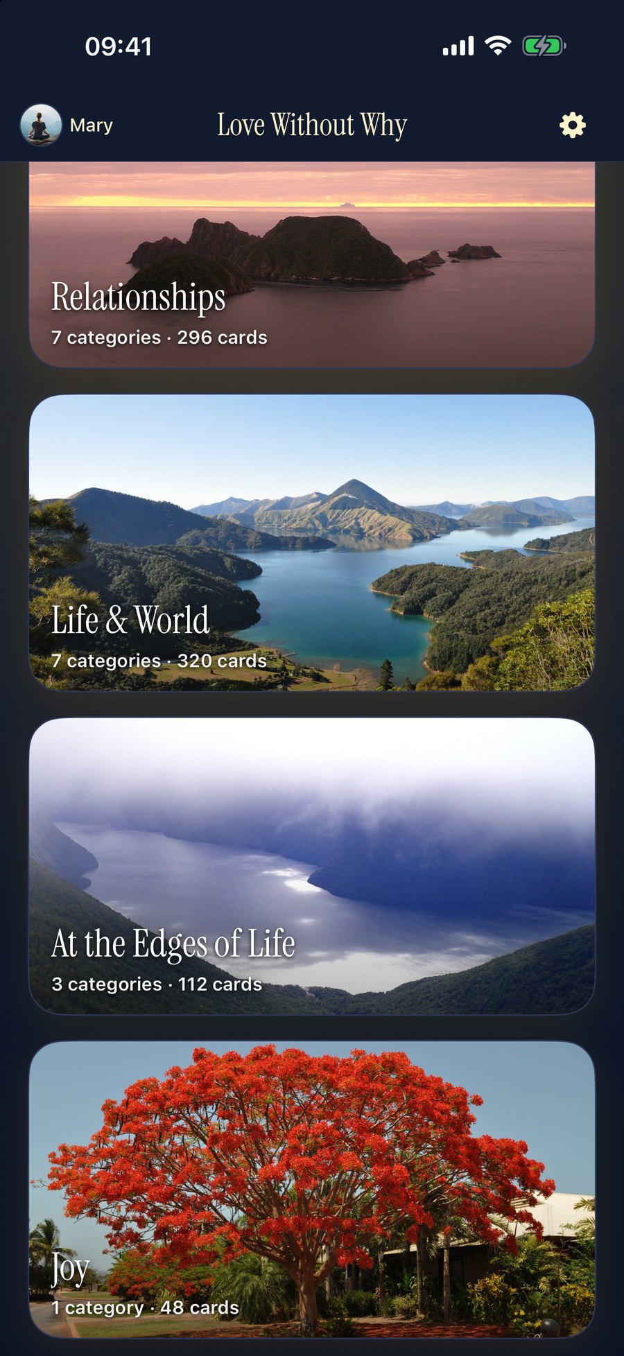 Six areas, from the Source to joy.